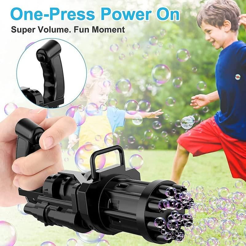 Bubble Gun- 8 Hole Automatic Gatling Bubble Gun Blower Maker, with 3 Batteries and Bubble Water(Assorted Color) xwmhrv-4q